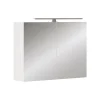 Vicco Armoire de toilette Blanc 80x60cm avec éclairage LED