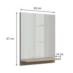 Vicco Armoire de toilette Grège 60x67cm avec étagère