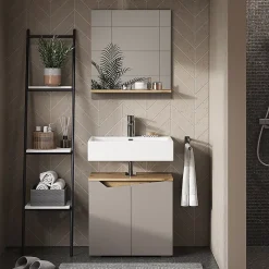 Vicco Armoire de toilette Grège 60x67cm avec étagère