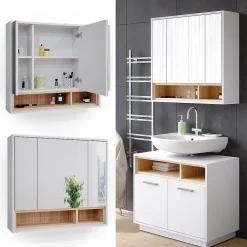Vicco Armoire de toilette Blanc 80x72cm