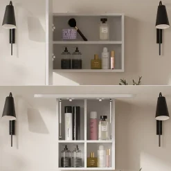 Vicco Armoire de toilette Blanc 60x50cm avec des étagères