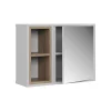 Vicco Armoire de toilette blanc/chêne 60x45cm avec 2 compartiments ouverts et 1 porte