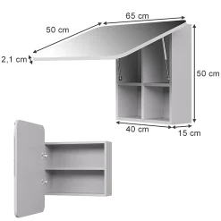 Vicco Armoire de toilette Blanc 65x50cm avec des étagères