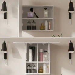 Vicco Armoire de toilette Blanc 65x50cm avec des étagères