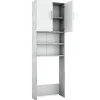 Vicco Armoire de toilette Béton/blanc 64x190cm avec 2 portes