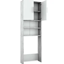 Vicco Armoire de toilette Béton/blanc 64x190cm avec 2 portes