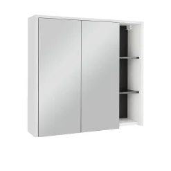 Vicco Armoire de toilette blanc/gris 80x75cm avec des étagères ouvertes