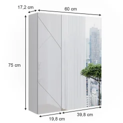 Vicco Armoire de toilette Blanc Haute brillance 60x75cm
