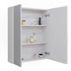 Vicco Armoire de toilette Blanc Haute brillance 60x75cm