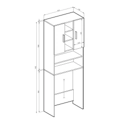 Vicco Armoire machine à laver Blanc 64x190cm