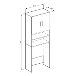 Vicco Armoire machine à laver Blanc 64x190cm