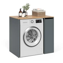 Vicco Armoire machine à laver Anthracite/chêne doré 93.6x88.2cm Meuble sous la machine à laver