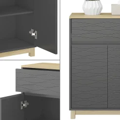 Vicco Armoire Midisch Anthracite 60x80cm avec tiroir