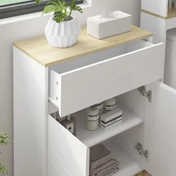 Vicco Armoire Midisch Blanc 60x80cm avec tiroir