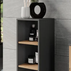 Vicco Armoire Midischrank Anthracite/Artisan 30x81cm avec 3 compartiments de rangement