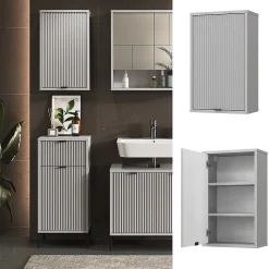 Vicco Armoire murale Gris 40x65cm avec 2 étagères