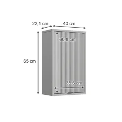 Vicco Armoire murale Gris 40x65cm avec 2 étagères