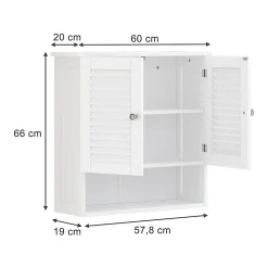 Vicco Armoire murale universelle Blanc 60x66cm avec 2 portes