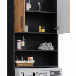 Vicco Armoire pour machine à laver Chêne doré/anthracite 64x190.5cm