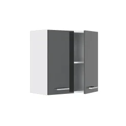 Vicco Armoire suspendue universelle Anthracite Haute brillance 60x60cm avec portes