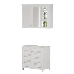 Vicco Ensemble de meubles de salle de bain Blanc 2 parties