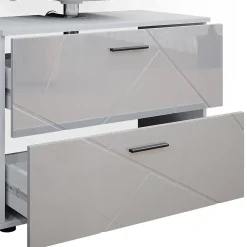 Vicco Ensemble de meubles de salle de bain Blanc Haute brillance 2 parties