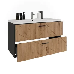 Vicco Ensemble de meubles de salle de bains Anthracite/Artisan 2 pièces