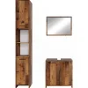 Vicco Ensemble de meubles de salle de bain Chêne rustique 3 pièces, avec armoire haute