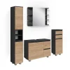 Vicco Ensemble de meubles de salle de bain Gris 4 parties