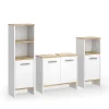 Vicco Ensemble de meubles de salle de bains Chêne blanc/force de lor 3 pièces