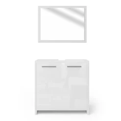 Vicco Ensemble de meubles de salle de bain Blanc Haute brillance 2 parties