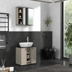 Vicco Ensemble de meubles de salle de bains Grège 2 pièces