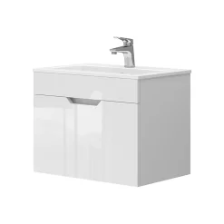Vicco Ensemble meubles bain Blanc 2 pièces, armoire basse 60 cm