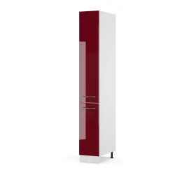 Vicco Meuble de rangement de salle de bain Rouge bordeaux Haute brillance 30x206.8cm