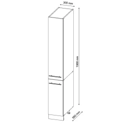 Vicco Meuble de rangement de salle de bain Rouge bordeaux Haute brillance 30x206.8cm