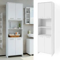 Vicco Meuble de rangement de salle de bain Blanc 56.1x190cm