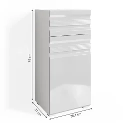 Vicco Meuble de rangement de salle de bain Blanc 36.4x79cm