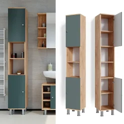 Vicco Meuble de rangement de salle de bain Chêne de force doré 30x190cm