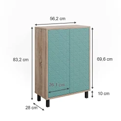 Vicco Meuble de rangement de salle de bain Vert menthe 56.2x83.2cm