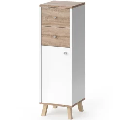 Vicco Meuble de rangement de salle de bain Blanc 30x95cm avec tiroirs
