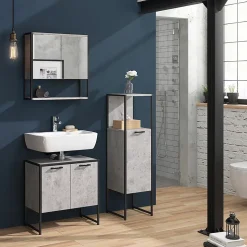Vicco Meuble de rangement de salle de bain Béton 33x120.4cm
