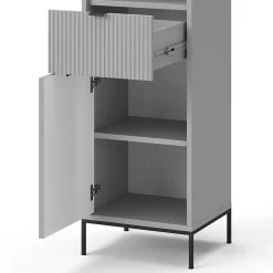 Vicco Meuble salle de bain Gris 40x190cm avec portes, et tiroir