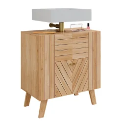 Vicco Meuble sous lavabo Bambou 60x65cm avec 2 portes