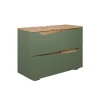 Vicco Meuble sous vasque simple Vert/Artisan 80x57.5cm avec 2 tiroirs