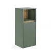 Vicco Midischrank Vert/Artisan 33x80cm avec porte et étagère ouverte