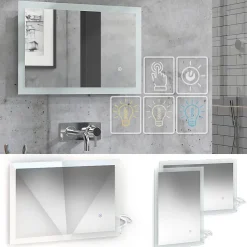 Vicco Miroir mural Blanc 60x40cm