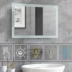 Vicco Miroir mural Blanc 60x40cm