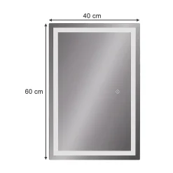 Vicco Miroir mural Verre 40x60cm avec éclairage frontal
