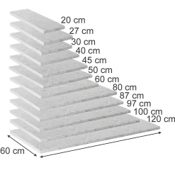 Vicco Plan de travail cuisine blanc/marbre 120cm