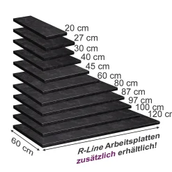 Vicco Plan de travail cuisine Anthracite 97cm